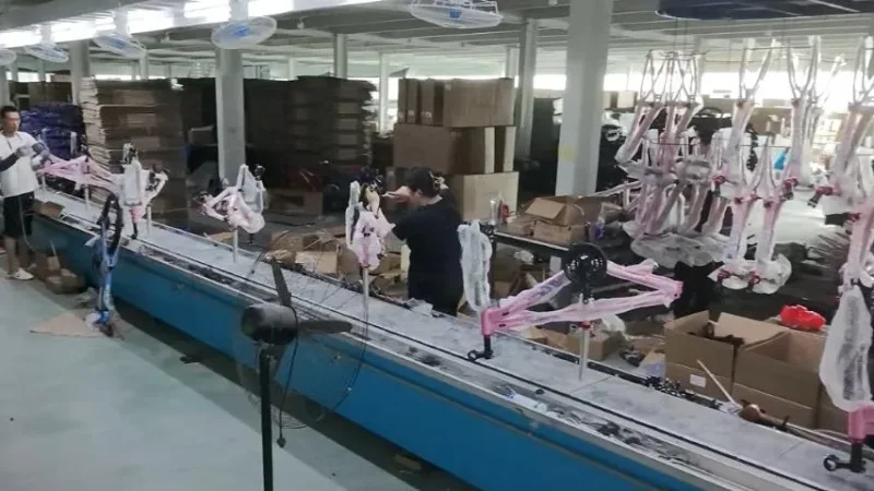 Bicycle assembly line